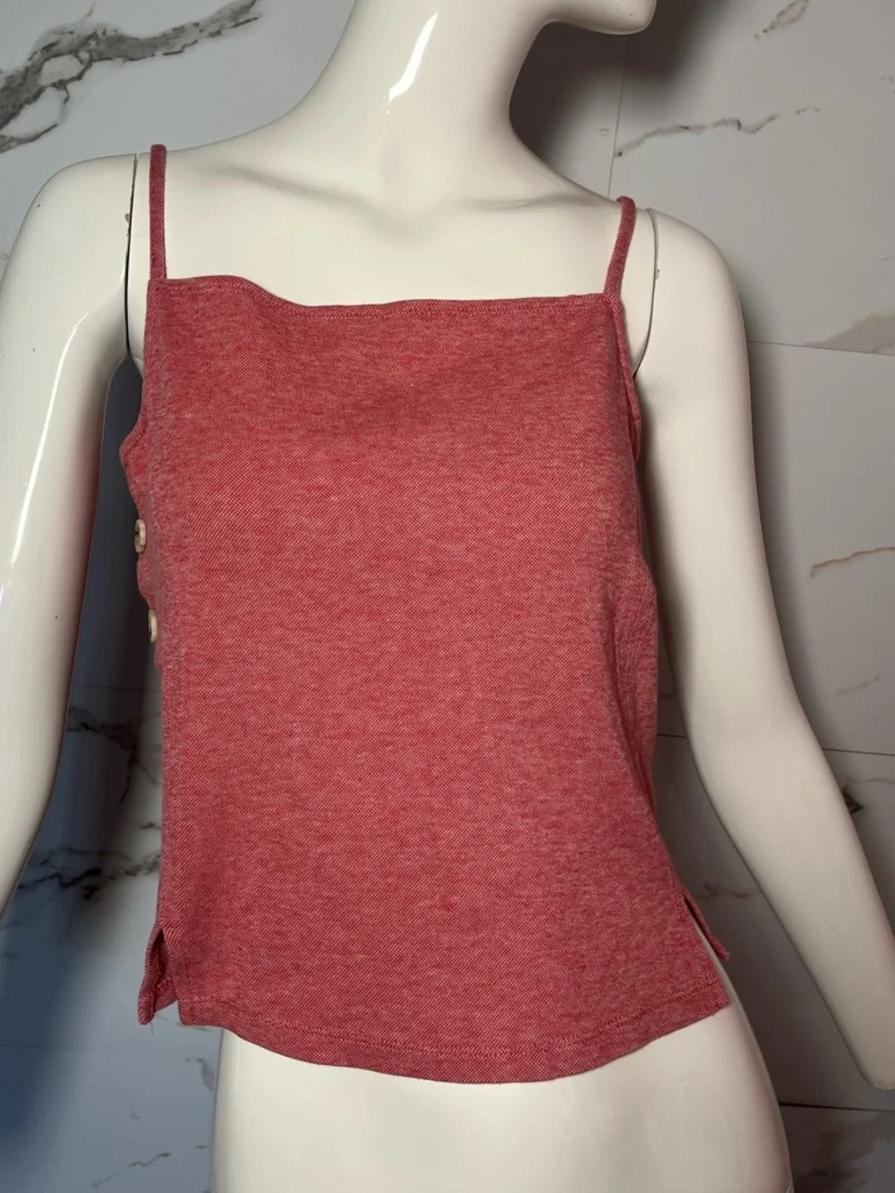 Anthropologie Meadow Rue Red Dual Faux Button Tank Size M. Summer, Casual - Picture 2 of 8